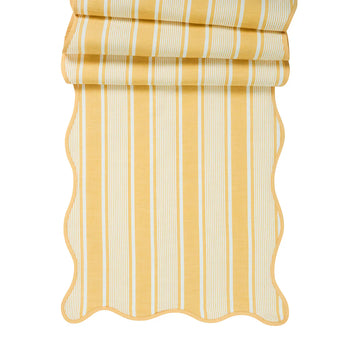 Juliska Yellow Cabana Stripe 18" x 90" Table Runner - Sunshine